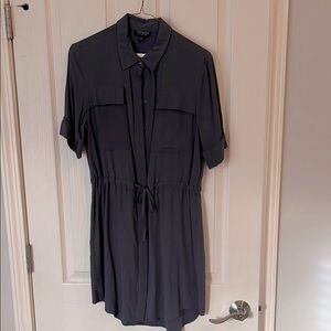 Black Button-Up Shirt Dress